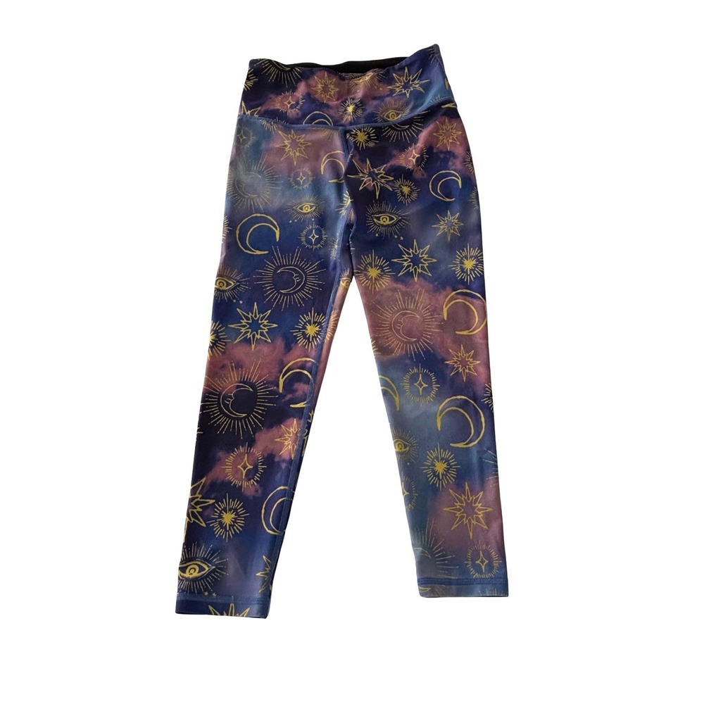 Victoria Sport 7/8 Leggings Medium High Rise Performance Celestial Print VS